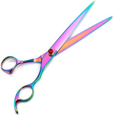 Професійна ножиця для стрижки собак Profi Hunde Haarschere, 8.0 дюймів, ефілююча ножиця, вигнута ножиця, гребінець для грумінгу, фіолетовий колір