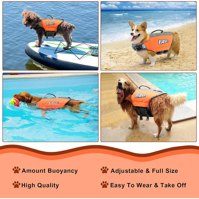 Жилет рятувальний для собак Ownpets, XL, помаранчевий