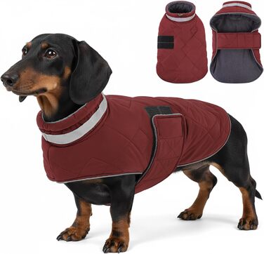 Зимова куртка для собак середнього розміру ASENKU, флісова, водовідштовхувальна, з отвором для шлейки, світловідбиваюча, в клітинку, зелена (M, червона)