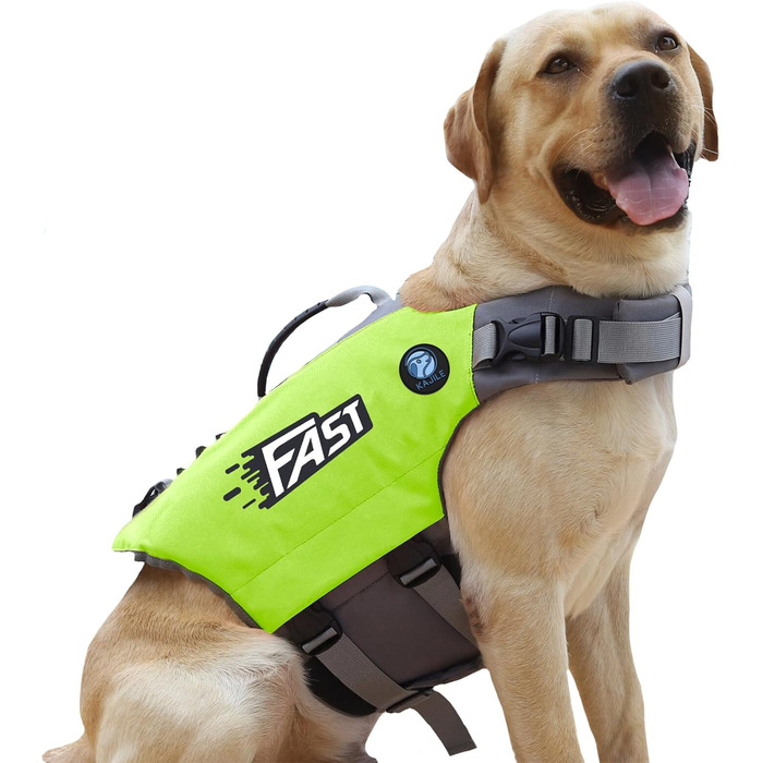 Світловідбиваюча жилет для плавання собак Kajile, зелений, M