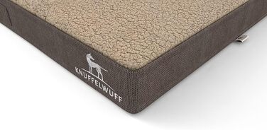 Ортопедичний лежак для собак Knuffelwuff Ellenie з плюшу та велюру, 79x60 см, бежевий, не ковзає, легко чиститься, для великих, середніх і малих собак