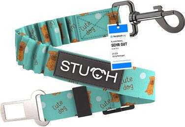 Універсальний безпечний ремінь STUCH для собак та котів - підходить для всіх порід собак та авто (Турквіс)