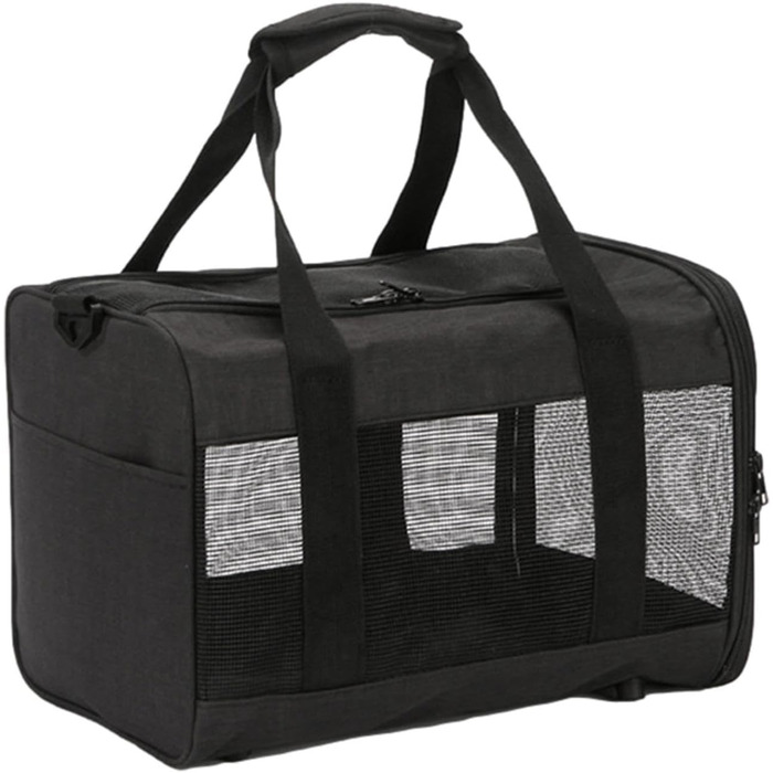 Транспортна переноска для тварин, складана сумка-переноска для котів та собак, чорна