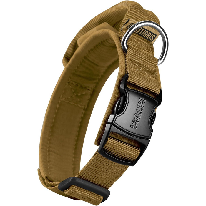 Нашийник для собак OneTigri з металевою застібкою (S, Coyote Brown)