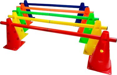 Набір з 5 штовхачів LA-24, 23 см, конуси для аджиліті, 5 кольорів (компактні)