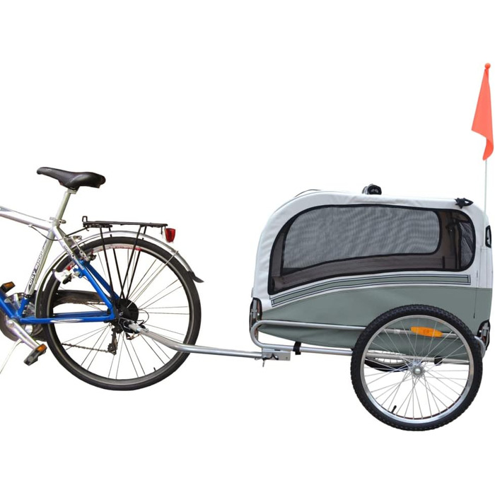 PAPILIOSHOP Argo: Складаний переносник для собак, візок для собак та велопричіп для собак S, M, L, стабільний та вентильований, ідеальний для транспортування тварин та активного відпочинку (Сірий M)