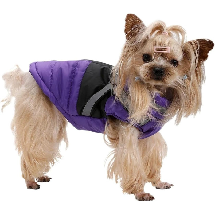 Водонепроникна куртка для собак на зиму, для малих та середніх порід, з кріпленням для повідка, для французьких бульдогів (Хакі, L)