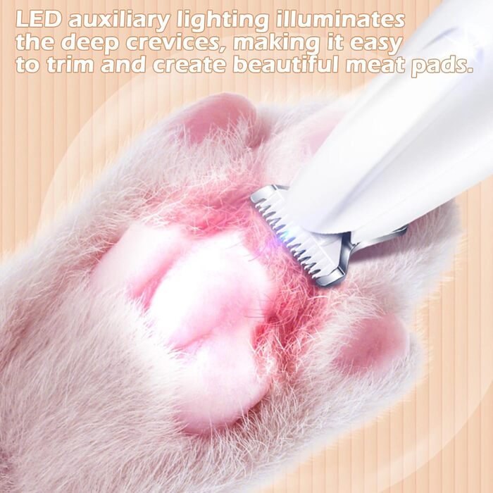 Професійний триммер для собак з LED-підсвічуванням: вологостійкий, акумуляторний, для короткої стрижки кігтів та шерсті