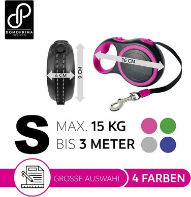Нашийник для собак DOMOPRIMA: міцний, безпечний, 3 розміри (S, M), 4 кольори (сірий, блакитний, зелений, рожевий)