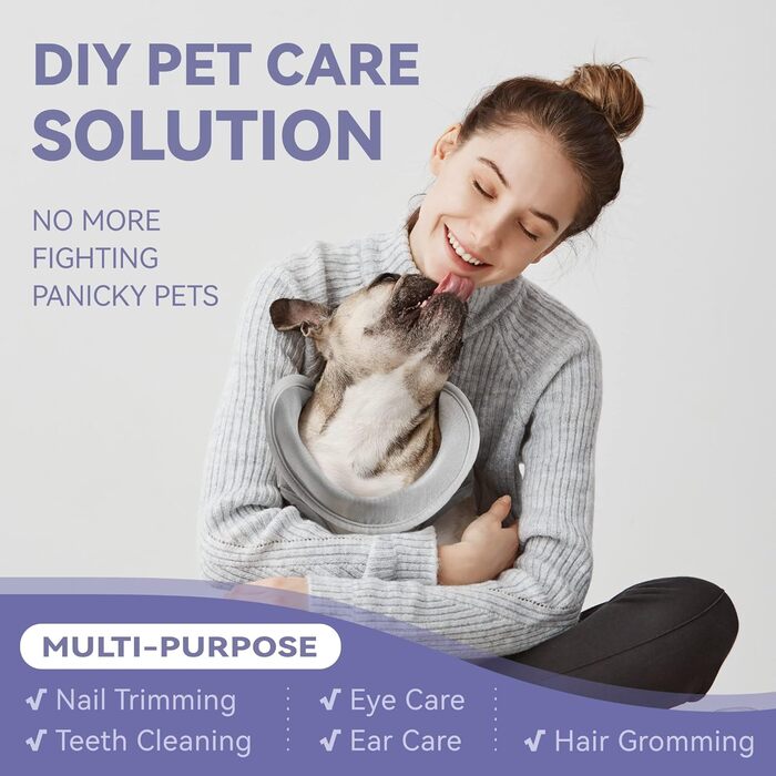 Гамак для грумінгу собак та котів Loflaze з обрізачем нігтів, петлею для котів та сумкою для фіксації. Підходить для собак та котів малих, середніх та великих розмірів (відстань між лапами 9.5-18.8', макс. вага 38.5 кг). Колір: фіолетовий