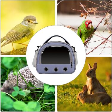 Переносна сумка-переноска для птахів Vogeltransport - Легка, дихаюча сумка для папуг, хом'яків та інших дрібних тварин, фіолетового кольору