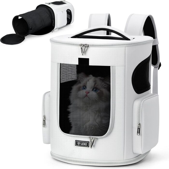 Розширюваний рюкзак для котів та собак Lekespring, переноска для тварин до 8 кг, сірий