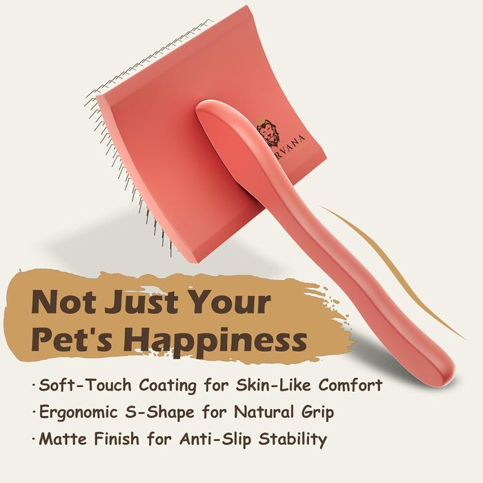 Професійна щітка для грумінгу домашніх тварин Robuste | Для довгошерстих та кучерявих собак та котів (кремово-білий)