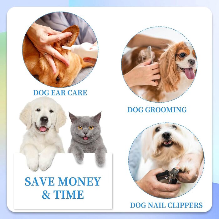 Гамак для грумінгу собак PatiencET з фіксатором, для догляду за дрібними собаками та кішками, з обрізачем нігтів та пилочкою, блакитний (Cerulean S)