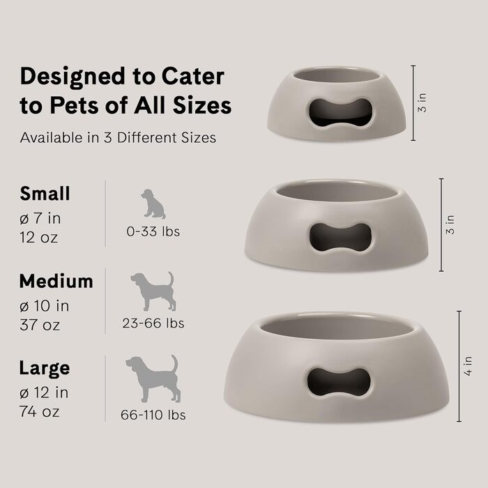 Миска для собак і котів United Pets Pappy, екологічна, Італія, світло-сіра, 350 мл