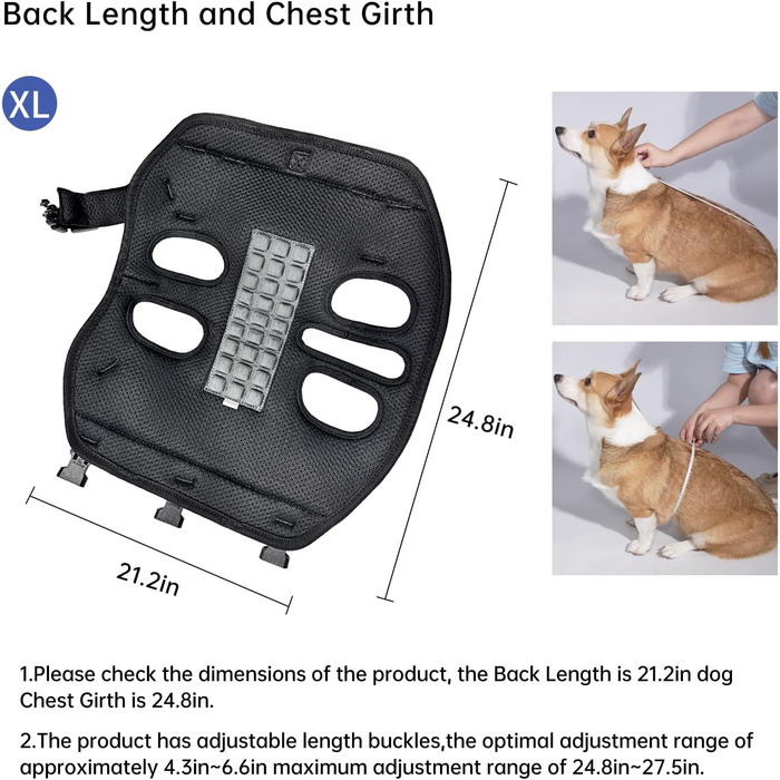 Рюкзак-переноска та повідковий ремінь для собак, для маленьких собак (4-8 кг) - чорний, XL, Wakytu