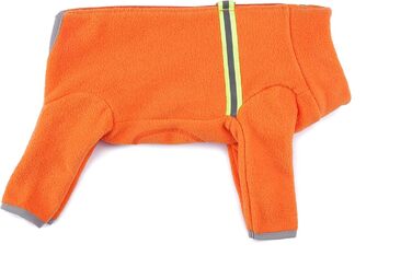 Зимовий одяг для маленьких собак: теплий зимовий костюм-піжама з флісу з блискавкою (Оранжевий, розмір L)