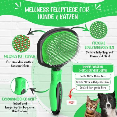 М'яка щітка для тварин Testurteil Sehr Gut: ідеальна для котів та собак, включаючи пуделів. Розмір M (L).