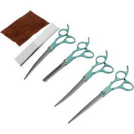 Набір ножиць для грумінгу домашніх тварин TOPINCN з нержавіючої сталі, 7 дюймів, для собак, котів, кроликів