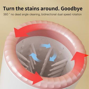 Автоматичний очисник лап для собак – USB, середній та великий розмір, білий рожевий, м'який силікон