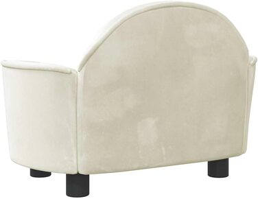 Крісло-ліжко для собак, м'яке ліжко для тварин, лежанка для маленьких собак та котів, оксамит, кремовий колір