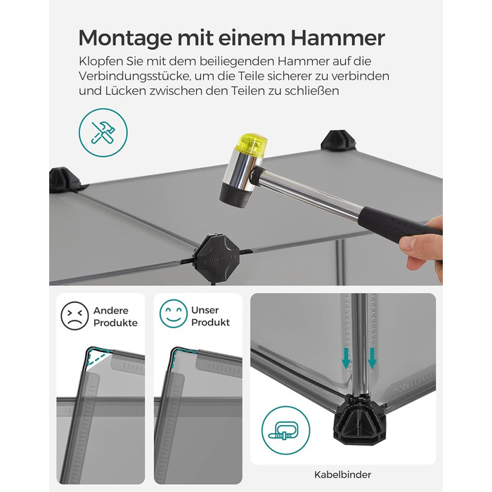 Клітка для тварин SONGMICS з піддоном, для морських свинок, хом'яків, кроликів, їжаків, 143 x 73 x 46 см, сіра