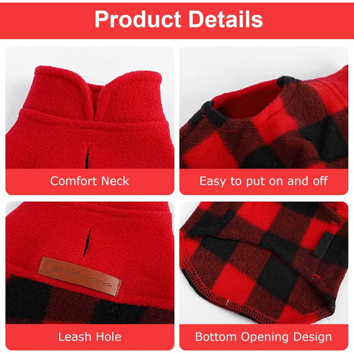 Світшот для собак маленьких порід, чорно-червоний, розмір M, для дівчаток та хлопчиків, в клітинку, одяг для чихуахуа, йоркширського тер'єра, цуценят