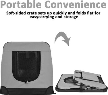 Транспортна переноска для собак PISPET - складана, сірого кольору (80x55x55 см)
