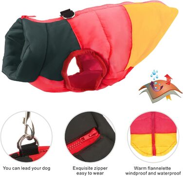 Зимовий одяг для собак Idepet: водонепроникний пуловер, куртка, теплий костюм для собак, XS, S, L (XS, жовтий)
