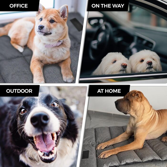 Ліжко-мат для собак Woofers 110×70 см з ручкою сіре