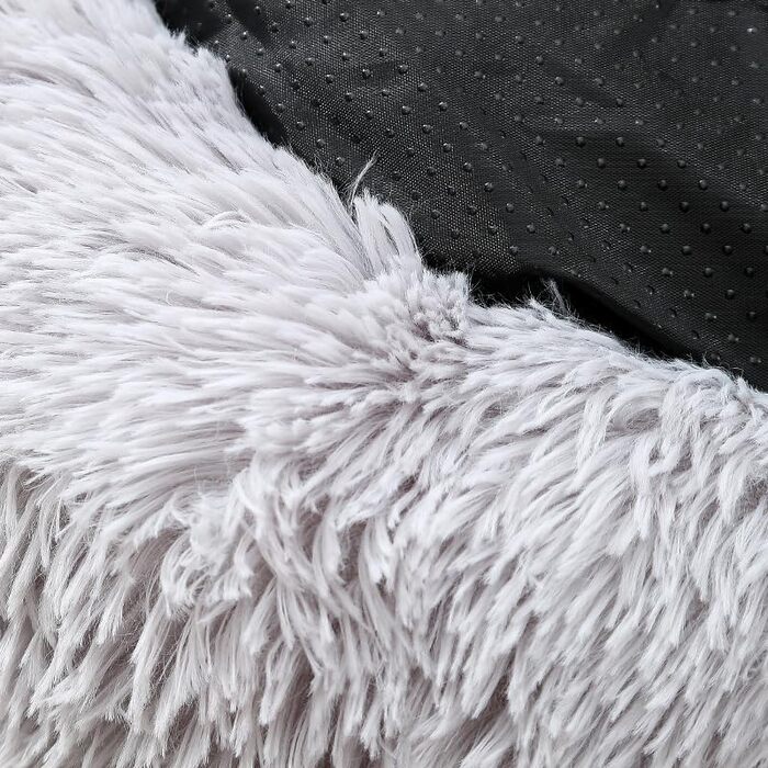 Кругла м'яка лежанка-донатик для собак та котів середнього розміру. Лежанка для тварин з плюшу, тепла та зручна. Підходить для собак та котів до 8 кг (38x38x14 см)