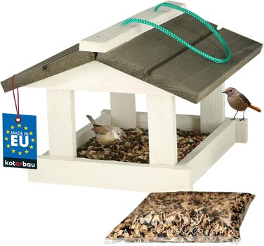 Дерев'яний годівничка для птахів KOTARBAU® з безкоштовним кормом 0,5 кг