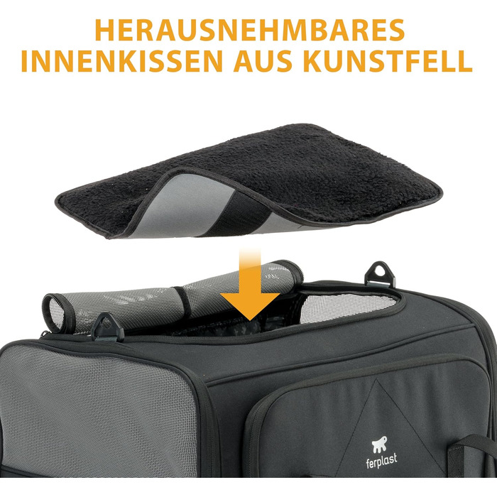 Переноска для собак та котів Ferplast Voyager PRO, чорна, 49x37x39 см, до 15 кг