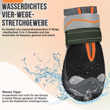 Взуття для собак SlowTon: 4 шт. захист лап, дихаючі собачі чоботи для вулиці з неслизькою підошвою, регульовані світловідбиваючі липучки. Підходять для маленьких, середніх та великих собак, сірий колір.