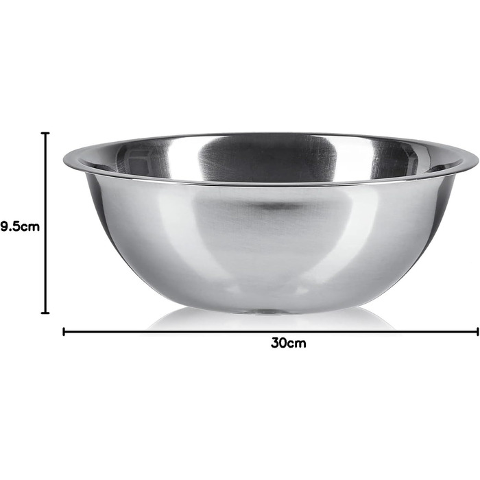 Набір кухонних мисок Pullmer (2 шт) з нержавіючої сталі, Ø 30 см. Ідеально підходять для мюслі, салатів, замішування тіста та сервірування. Їжа-безпечні, придатні для миття в посудомийній машині