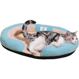 Ортопедичне ліжко для собак PETCUTE великих порід, зручне, з антиковзною основою та знімним чохлом, блакитне