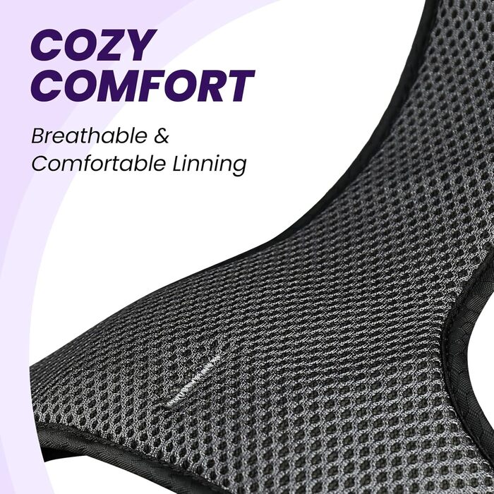 Шлейка для собак VIVAGLORY Easewalk, анти-тягнуча, для тренувань та прогулянок, з ручкою, вибухобезпечна, для цуценят та собак, XS, фіолетовий, обхват грудної клітки 25-51 см