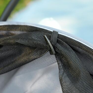 Візок для собак PawHut 3-колісний, сірий, складний, до 40 кг, з подушкою та безпековою лійною