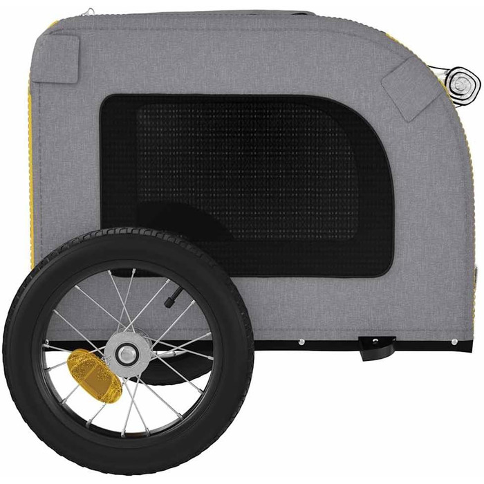 Причіп для велосипеда для собак жовтого та сірого кольорів, Oxford-Gewebe та залізо, LH62839