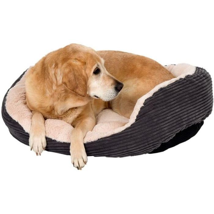 Крісло-гніздочко для котів Zooplus Cozy Cord, темний графіт, L 81x63x18 см