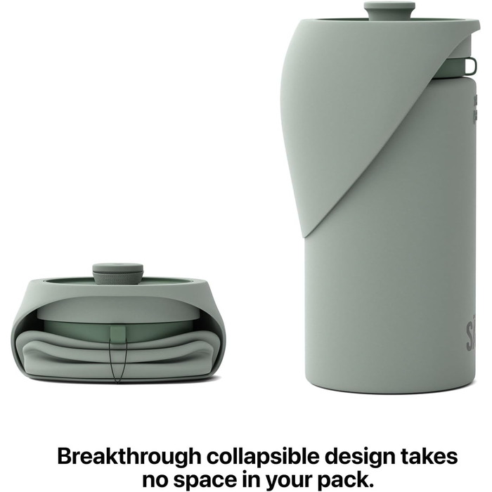 Портативна пляшка для води для собак SÄKER, 1 л, складана, для прогулянок, походів, на відкритому повітрі, як переносна миска для води, дизайн – Монреаль, 550 мл, оливковий/листяний колір для Mich (Leaf It To Me)