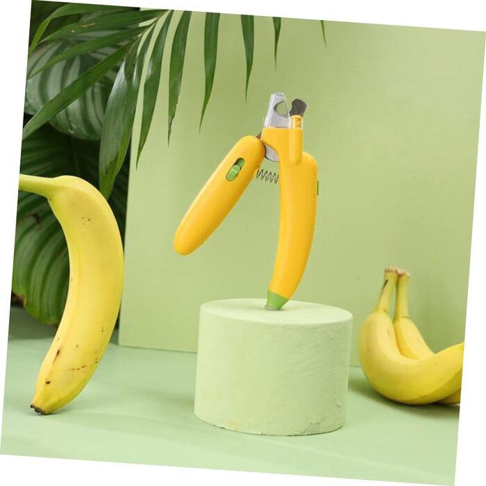 Безпечний тример для кігтів собак та котів BESPORTBLE з LED-підсвічуванням (14x5x2 см, жовтий)