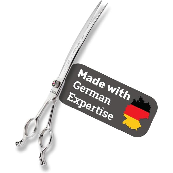 Професійна вигнута ножиця для собак EHASO | 25 см | Висока якість, Solingen, Японія