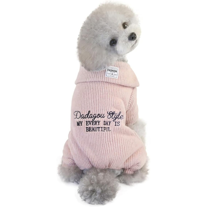 Теплий флісовий пуловер для собак - теплий зимовий одяг для маленьких собак та котів, рожевий