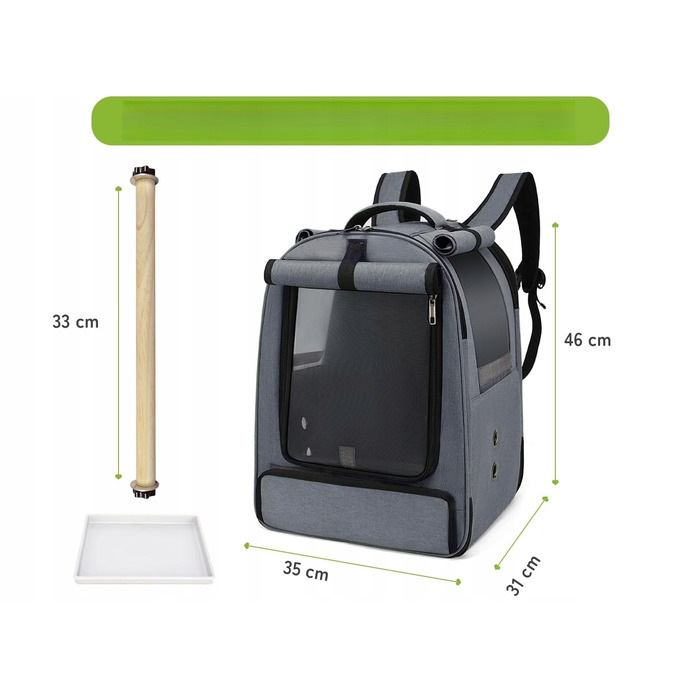 Транспортувальний рюкзак ALLSOPETS для папуг та птахів, 35x31x46 см