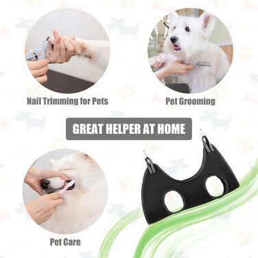 Набір для догляду за тваринами Autrucker: гамак для грумінгу котів/собак, обладнання для стрижки кігтів, аксесуари для купання, нашийник для грумінгу (S, чорний)