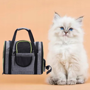 Переноска для котів та собак, м'яка сумка-контейнер для малих і середніх тварин, зелена