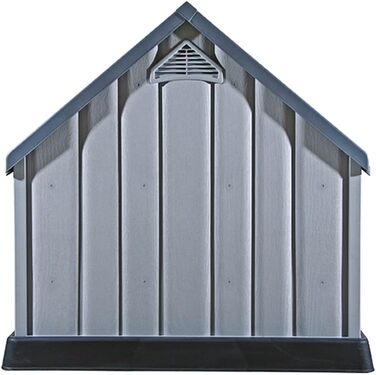 Будка для собак vidaXL сіра 92x87x91 см, пластикова, собачий будинок, укриття для домашніх тварин