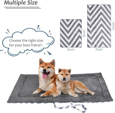 Водонепроникний килимок для котів та собак Kritter Planet, складаний, миючий, для відпочинку на природі, у подорожах та кемпінгу, з ручками, 80 x 60 см (сірий хвилястий, 127 x 70 см)