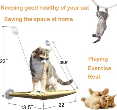 Кішка-гамак для вікна JinRui-T, лежанка для котів, безпечне сонячне ліжко з міцними присосками, кріпиться на вікно, витримує до 13,6 кг (Блакитний)